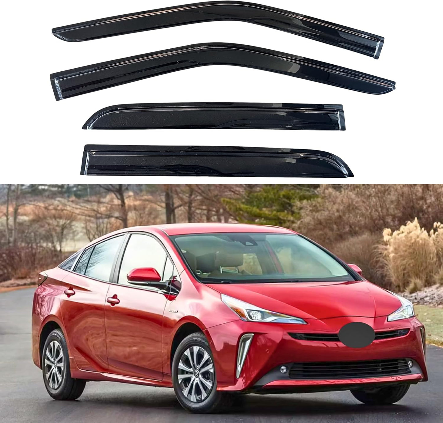 KPY Window Visor for Toyota Prius 2016-2022 - Rain Guard Set