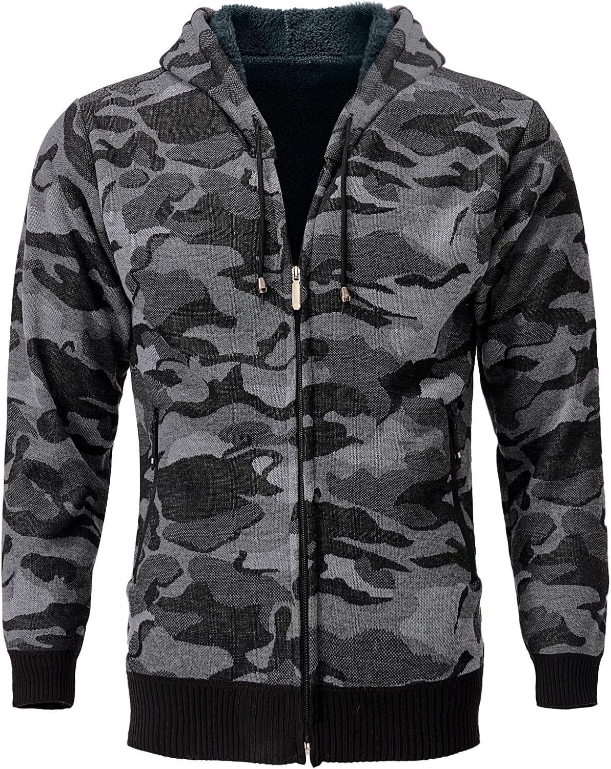 Snullo Men's Sherpa Lined Camo Hoodie - Cozy Comfort