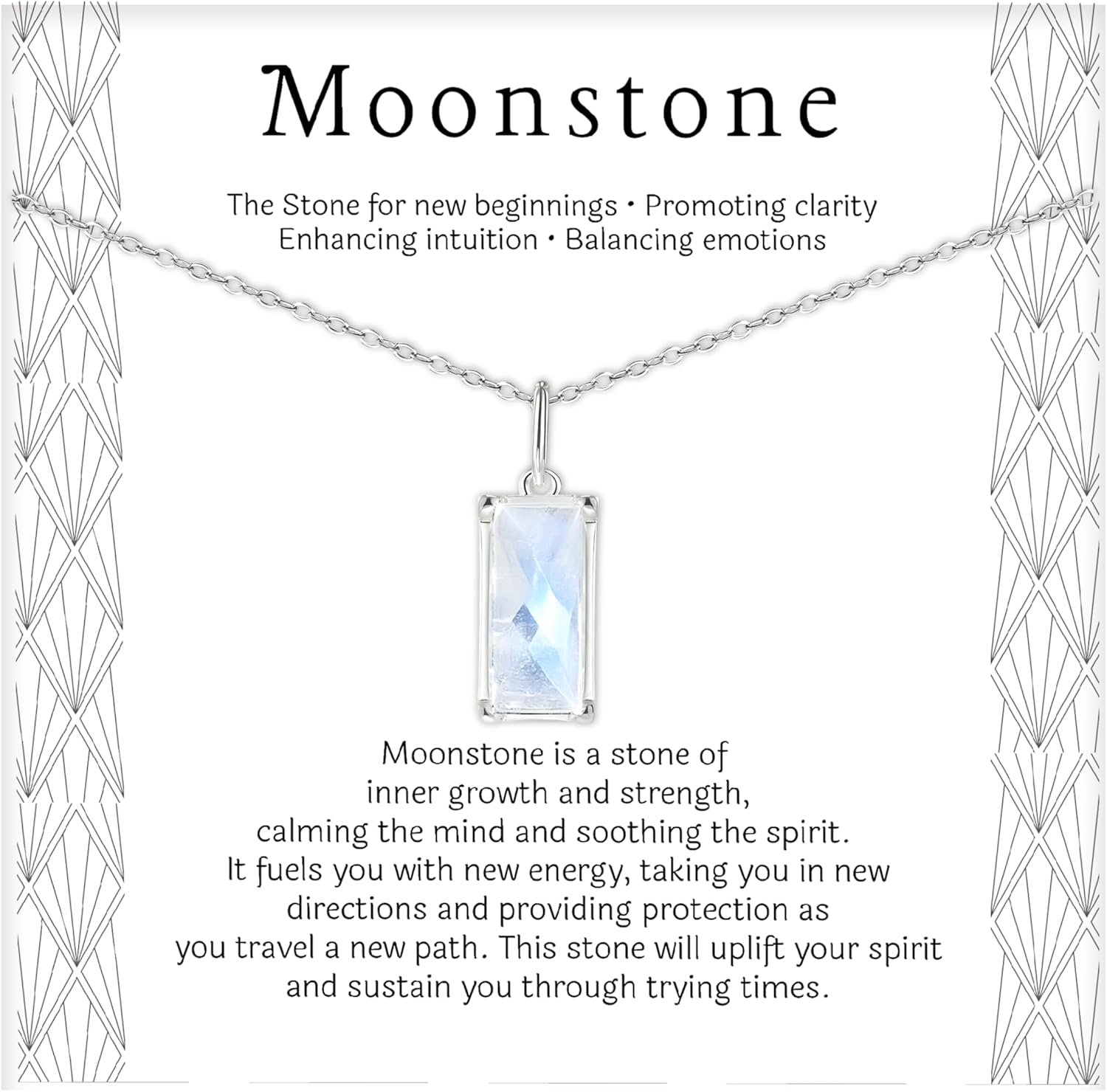 New Beginnings Rainbow Moonstone Sterling Silver Necklace Gift