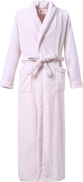 Women's Plush Fleece Bathrobe with Shawl Collar - Soft Warm Robe