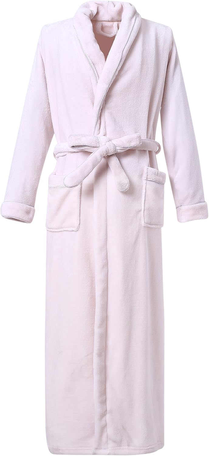 Richie House Women's Plush Soft Warm Fleece Bathrobe Robe RH1591