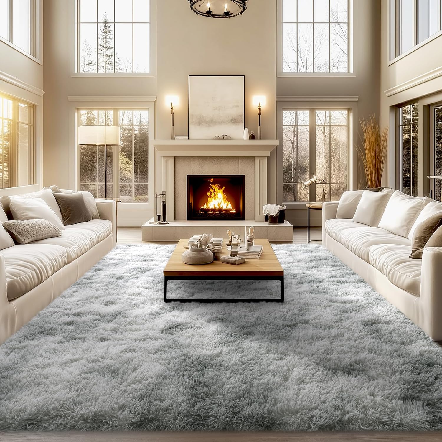Large Fluffy Area Rugs 9x12 for Living Room and Bedroom