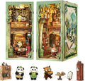 Fsolis Book Nook Kits Panda Bookshop DIY Miniature House Kit