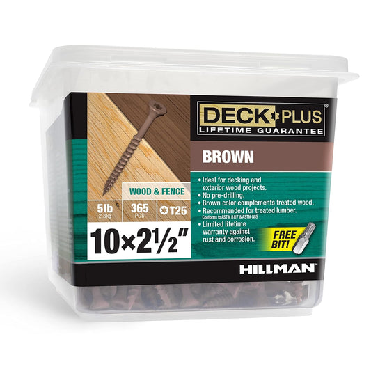 Deck Plus 2-1/2 Inch Epoxy Coated Exterior Wood Screws
