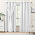 XiDi White Curtains for Girls Bedroom with Star Cut-Out Design