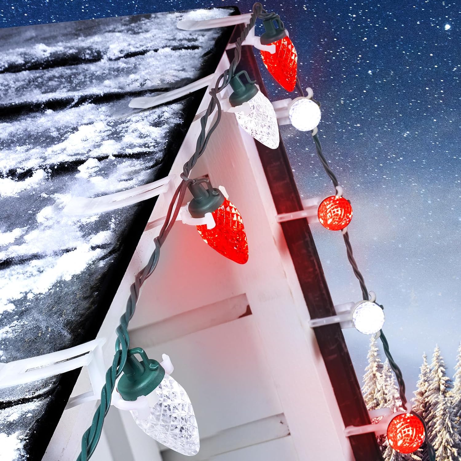 C9 LED Christmas String Lights for Indoor Outdoor Decor