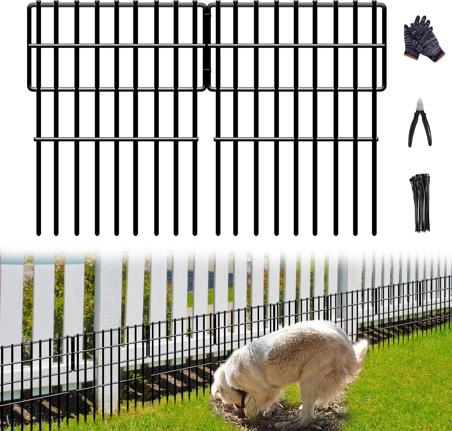 26 Panels No Dig Fence for Dog Digging Barrier and Garden Edging