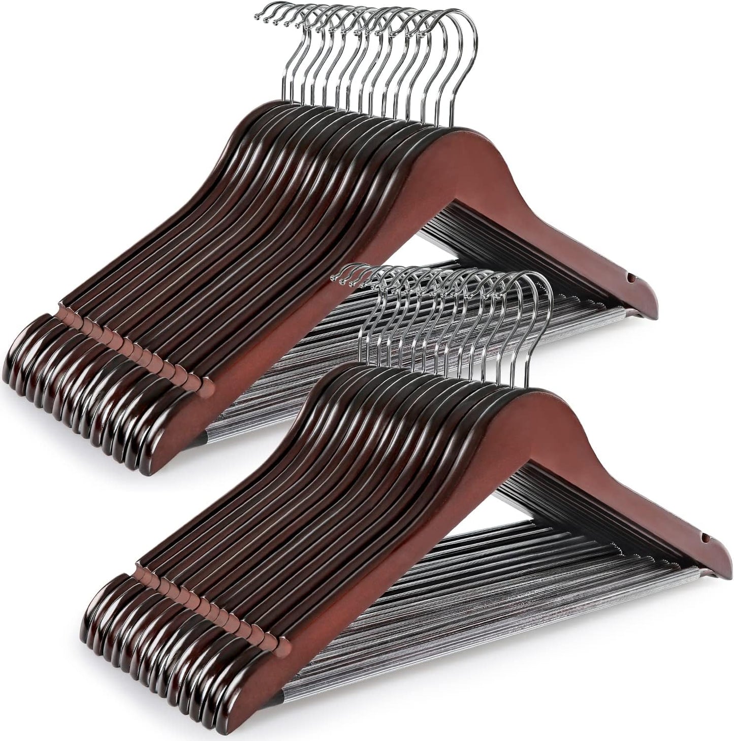 TOPIA HANGER Wooden Coat Hangers 30 Pack for All Clothes