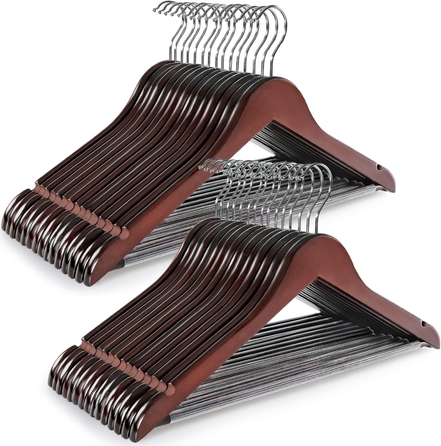 TOPIA HANGER Wooden Coat Hangers 30 Pack for All Clothes