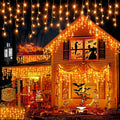 Orange Lights for Halloween 66ft 640 LED Icicle Lights - Warm Outdoor
