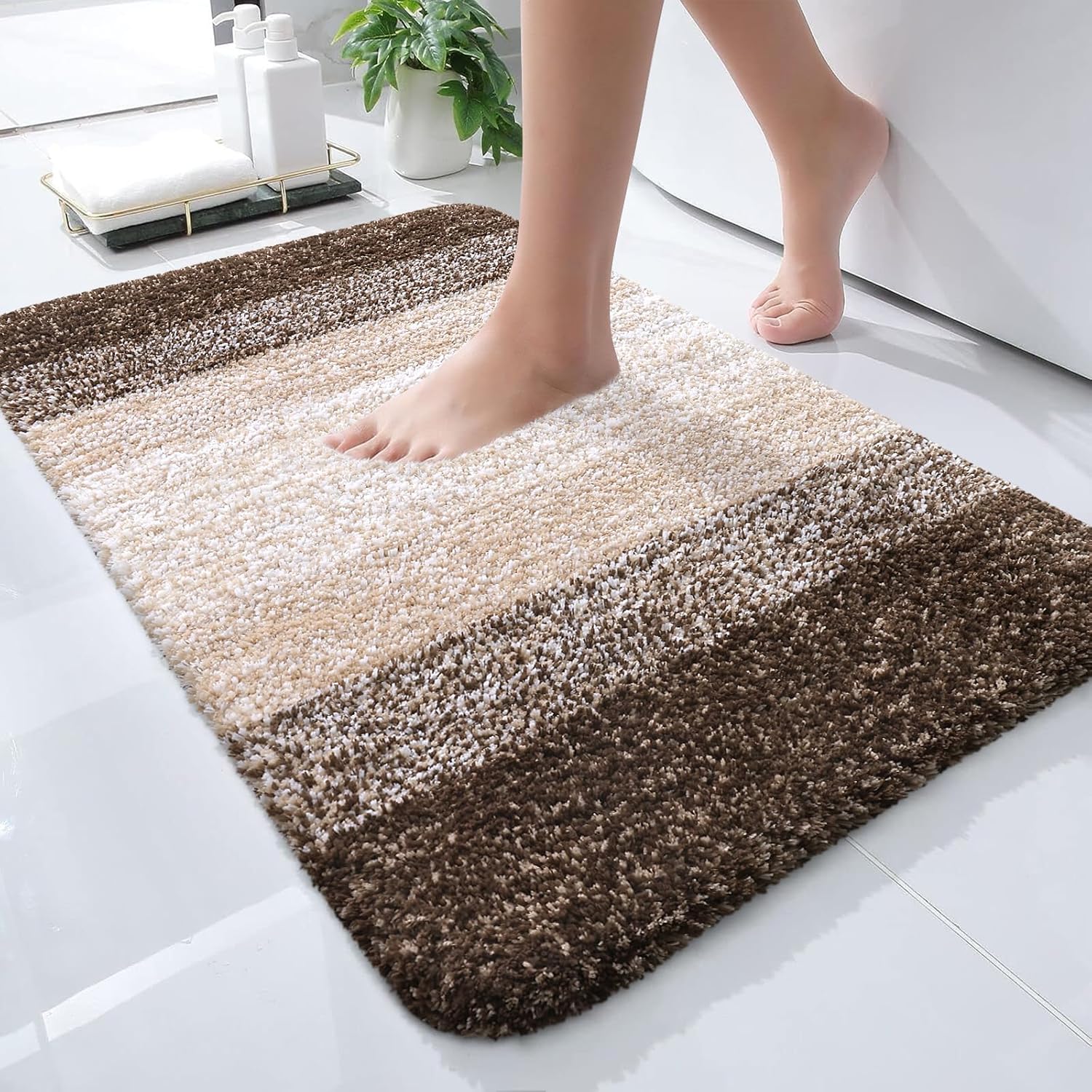 OLANLY Extra Soft Microfiber Bath Rugs Mat for Bathroom Decor