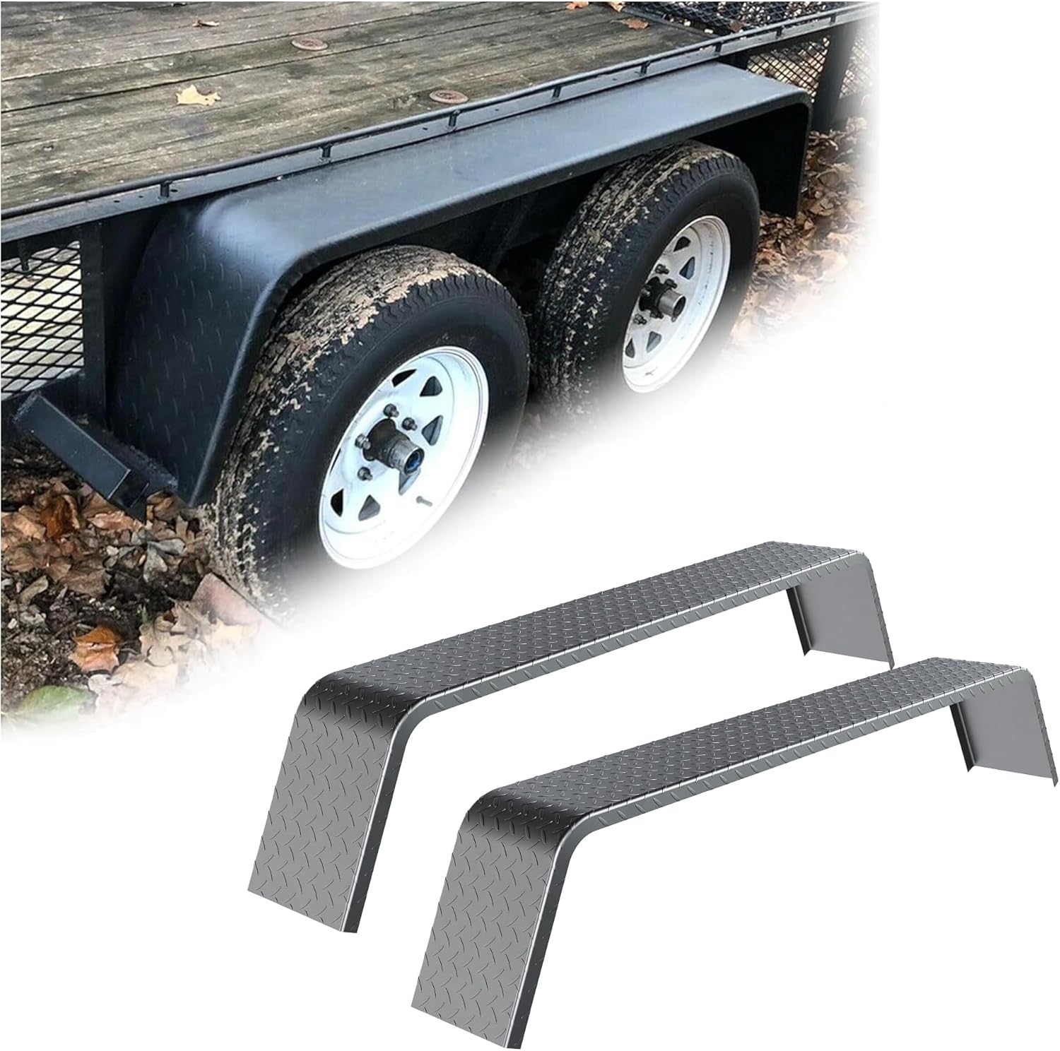 HECASA Tandem Axle Trailer Fenders for 13-15 Inch Tires