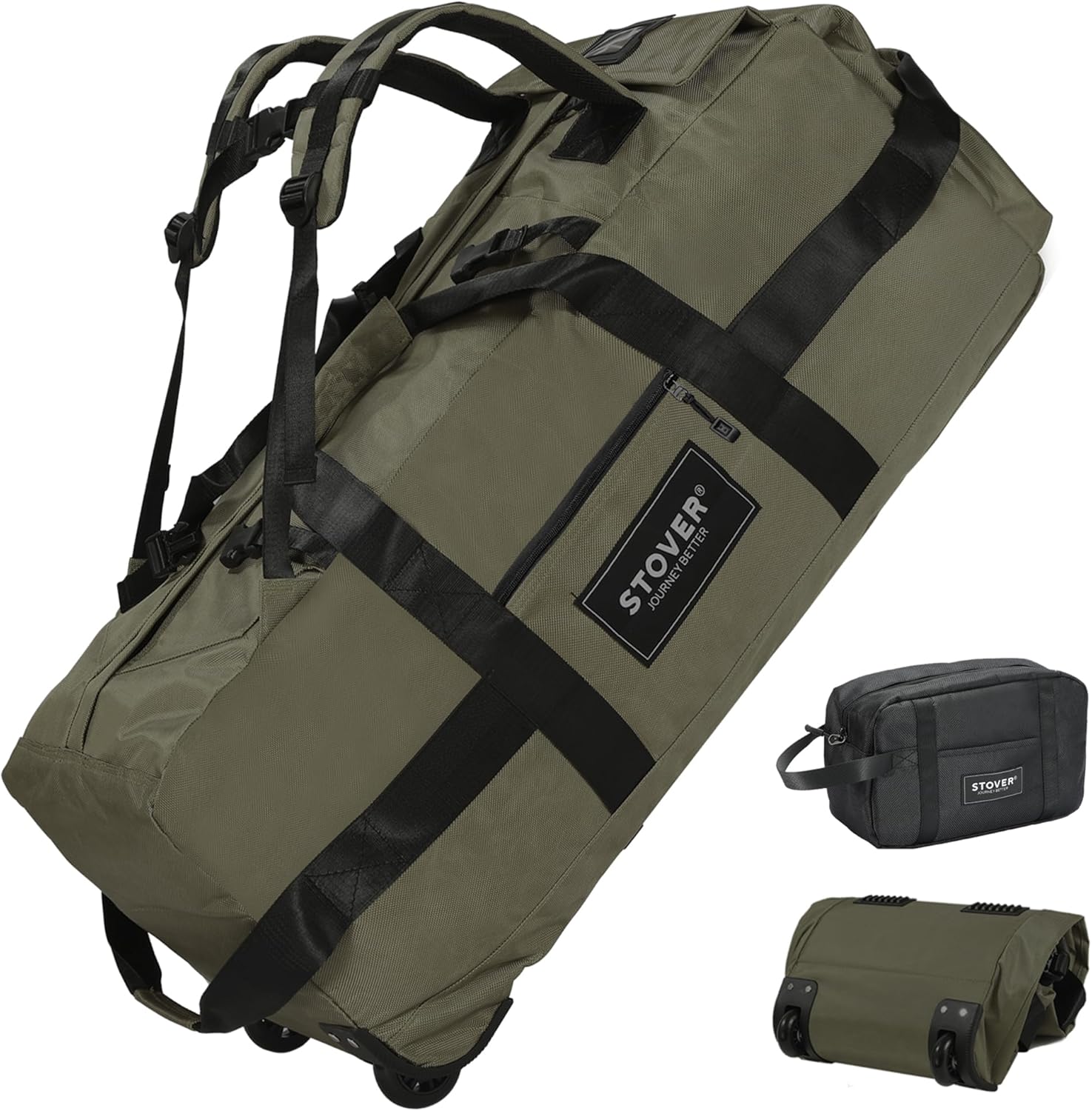 STOVER 80L Rolling Duffel Bag with Wheels for Travel Needs