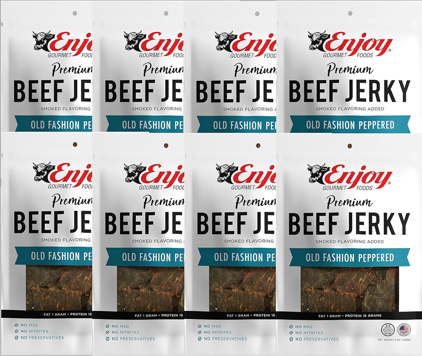 Enjoy Old Fashion Peppered Beef Jerky - High Protein Snack
