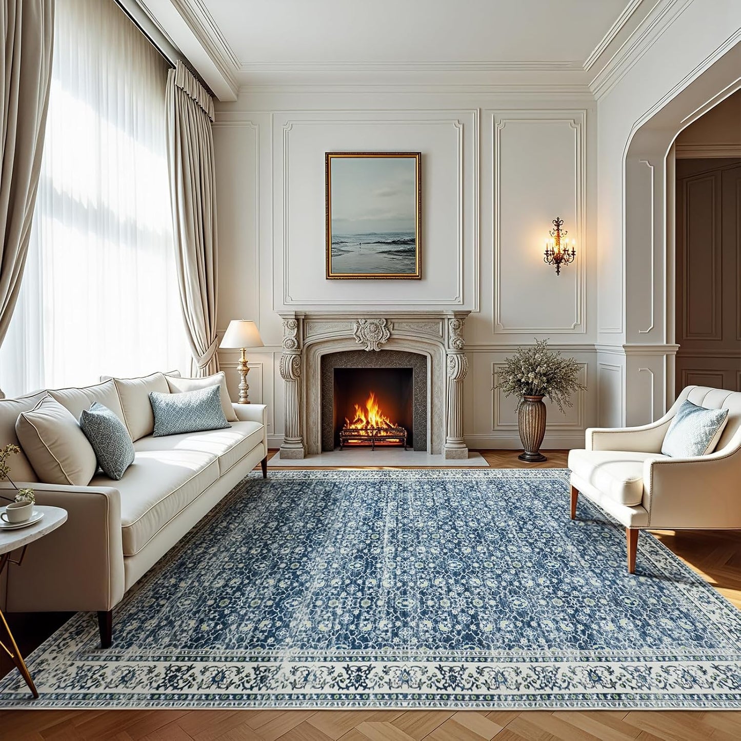 Washable 8x10 Area Rugs for Living Room and Bedroom Decor