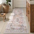 Uphome Bathroom Runner Rug Distressed Tribal Blush Pink - Soft