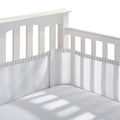 Breathable Mesh Liner for Full-Size Cribs Gray Seersucker - 3mm Mesh