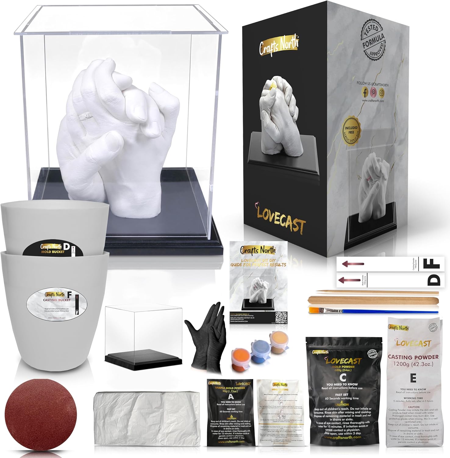 Crafts North Hand Casting DIY Kit for Couples - Perfect Gift