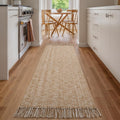 Collive Hallway Runner Rug 2 ft x 6 ft - Reversible Washable Tan