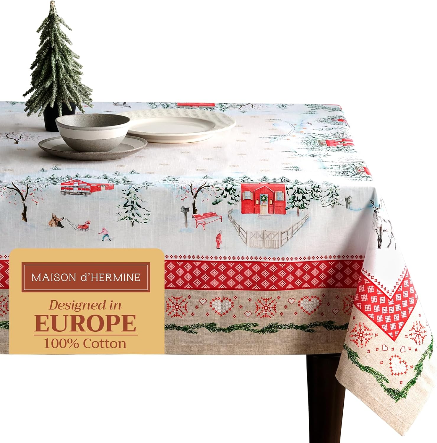 Elegant 100% Cotton Square Tablecloth for Every Occasion