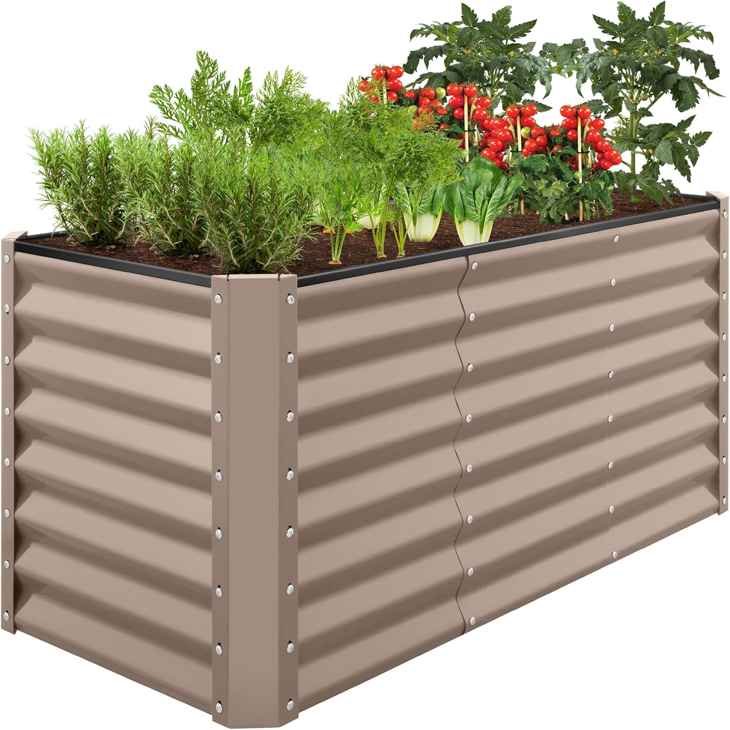 Outdoor Metal Raised Garden Bed for Vegetables and Flowers