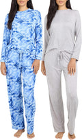 Women's Pajama Set 2-Pack - Soft Breathable Short or Long Sleeve Real