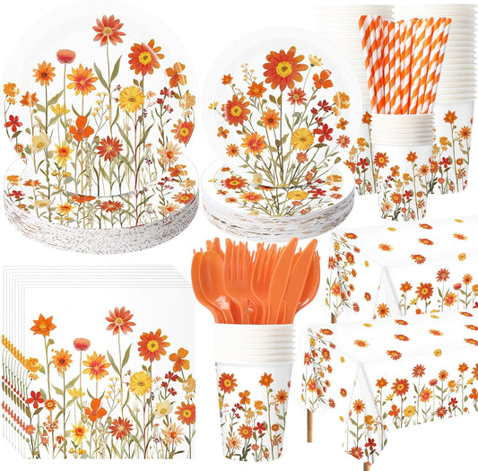 452 Pcs Fall Floral Party Supplies for Thanksgiving and More