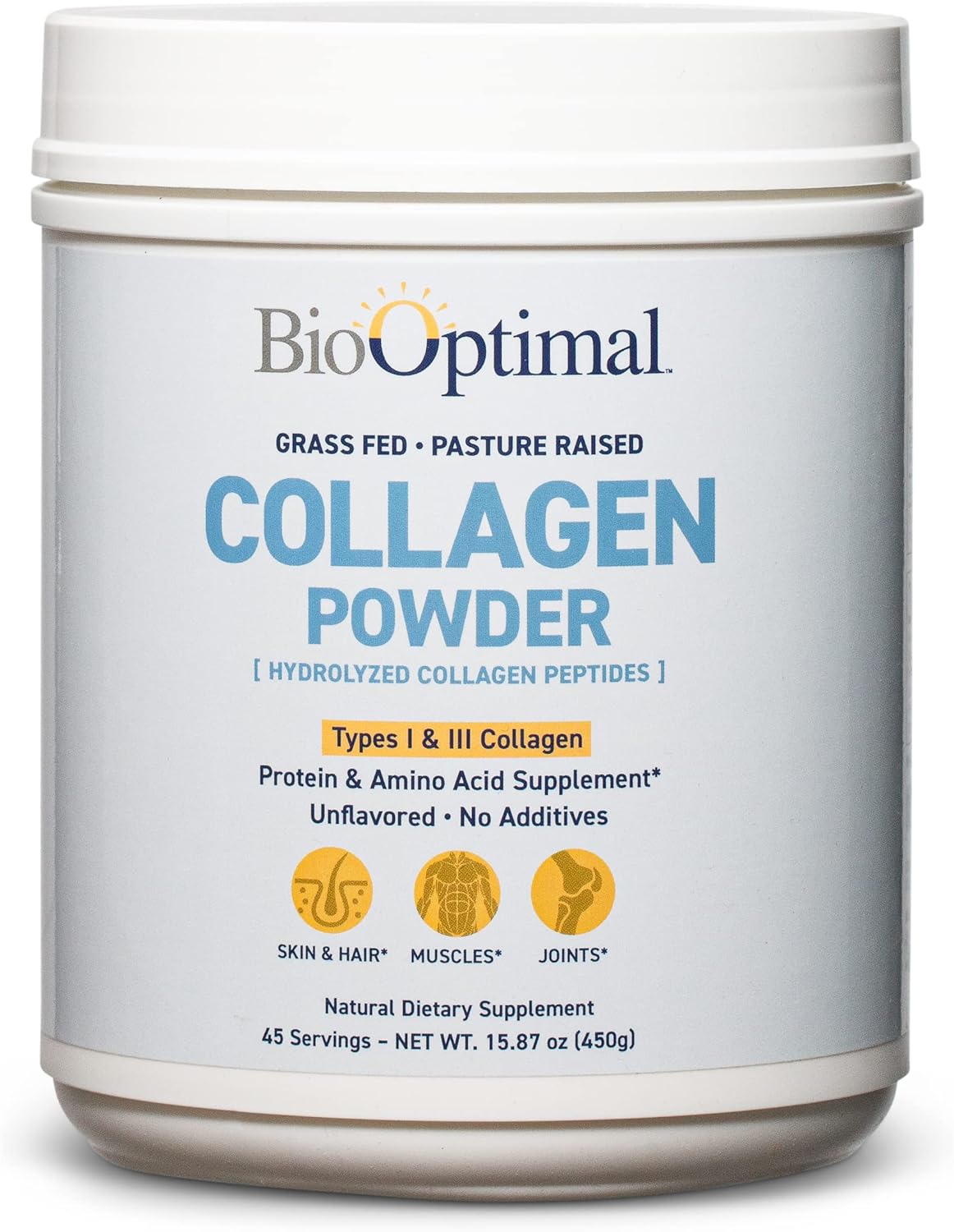 Collagen Peptides Powder by BioOptimal for Skin & Hair