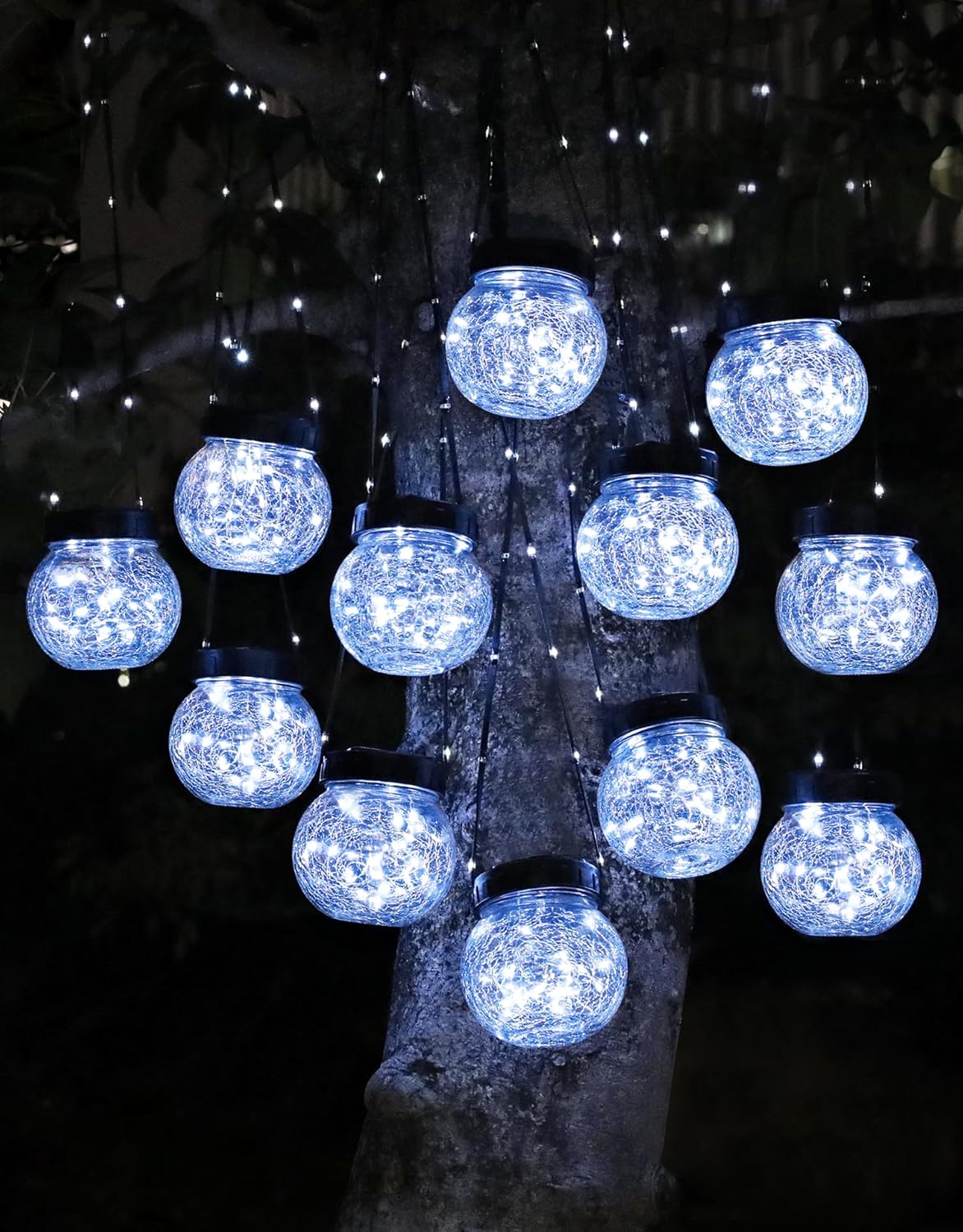 PARTPHONER Solar Lights Outdoor Waterproof 12-Pack for Decor