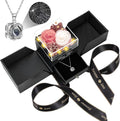 Preserved Double Rose Necklace Set - Romantic LED Keepsake