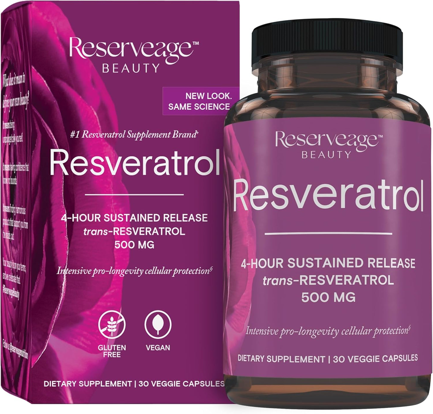 Reserveage Beauty Resveratrol 500 mg Antioxidant Supplement