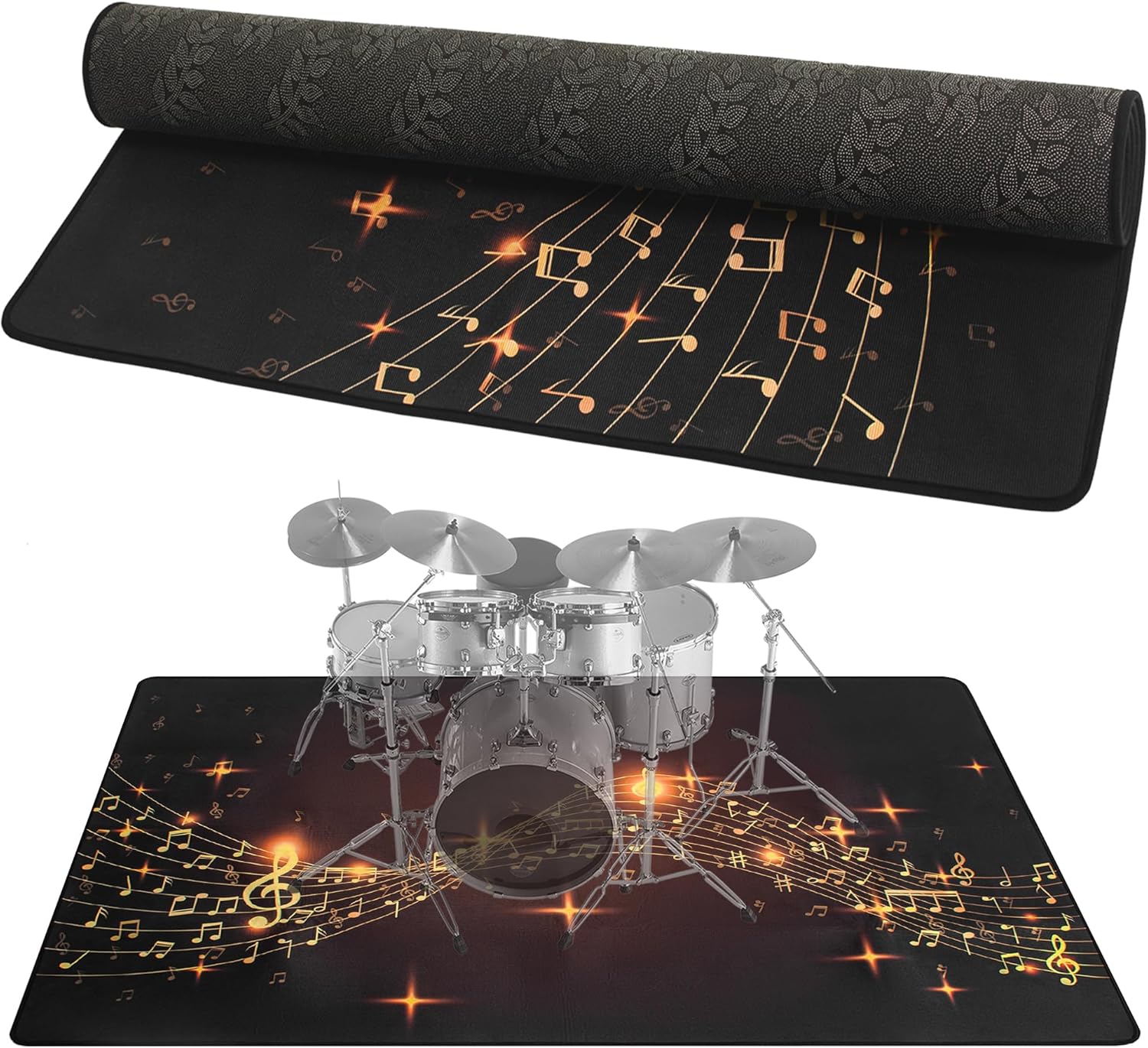Drum Rug 4 Ft x 6 Ft Non-Slip Grip Bottom for Drummers