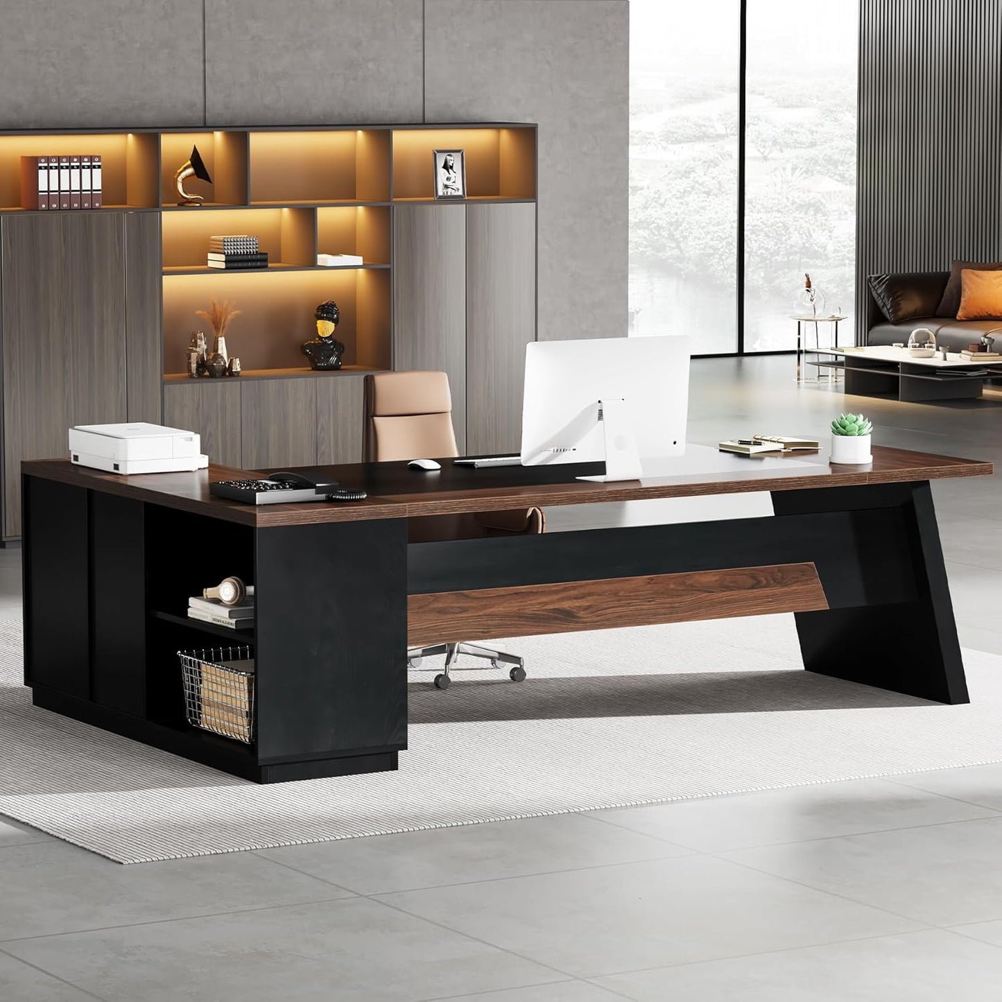 Tribesigns 78 L-Shaped Executive Desk - Spacious Storage
