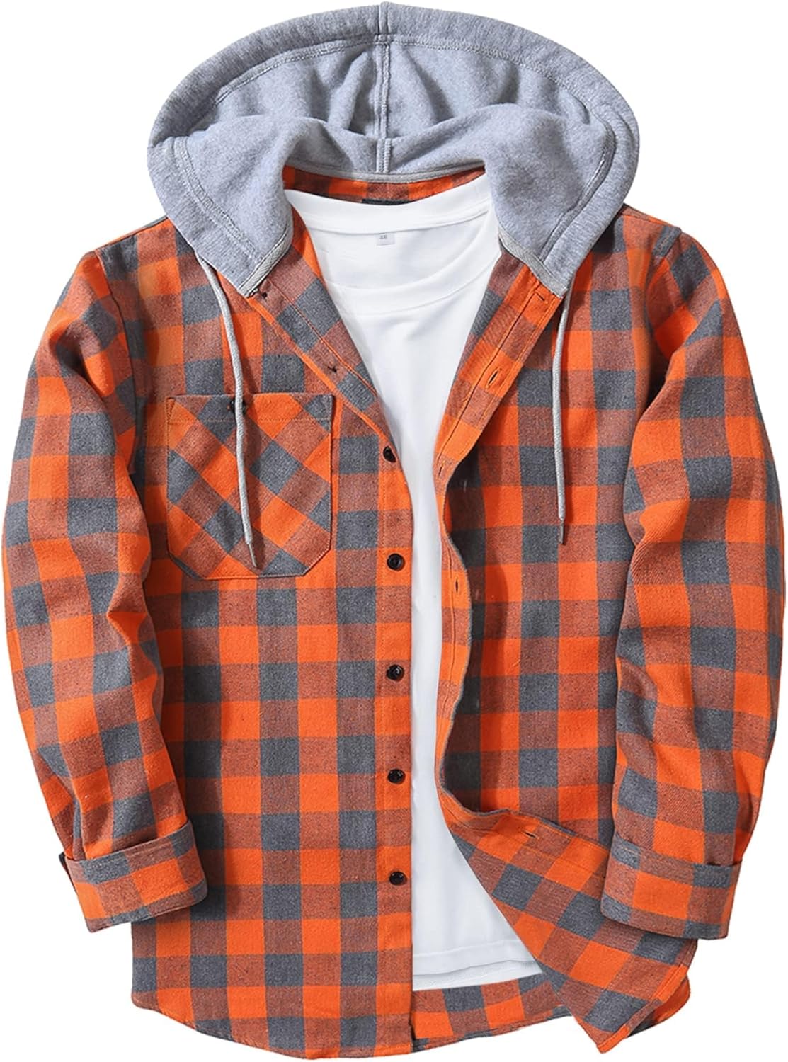 ZITY Men's Flannel Hoodie Shirt for Stylish Casual Wear