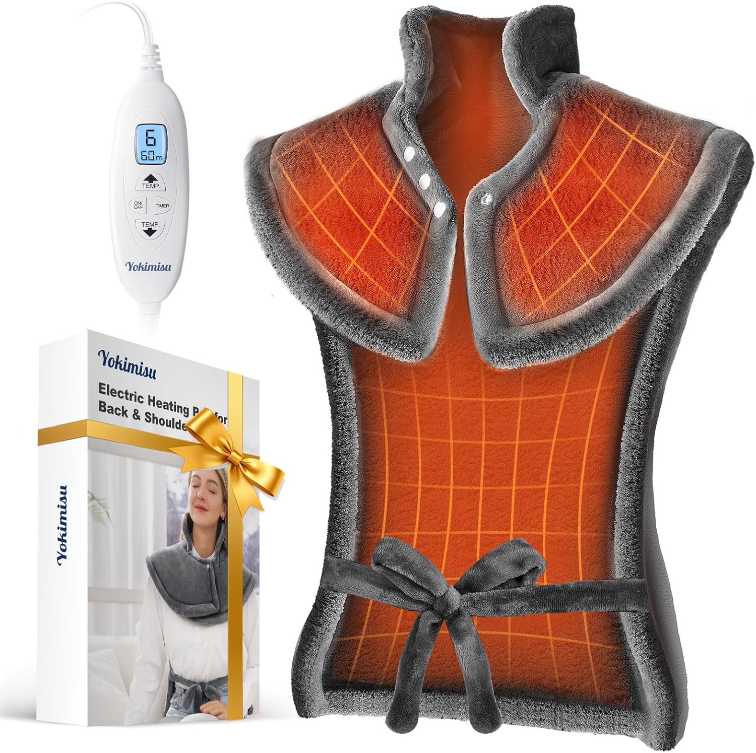 Yokimisu Heating Pad for Neck and Shoulders - Large Electric Comfort