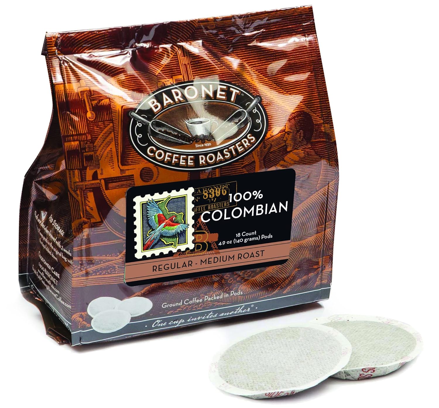Baronet 100% Colombian Soft Pods - 54 Pods