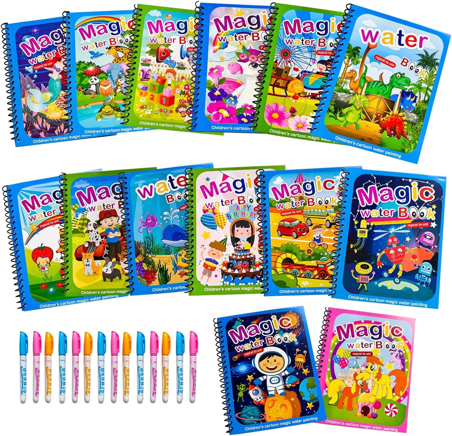 Reusable Water Coloring Books Set - Educational Toddler Kit