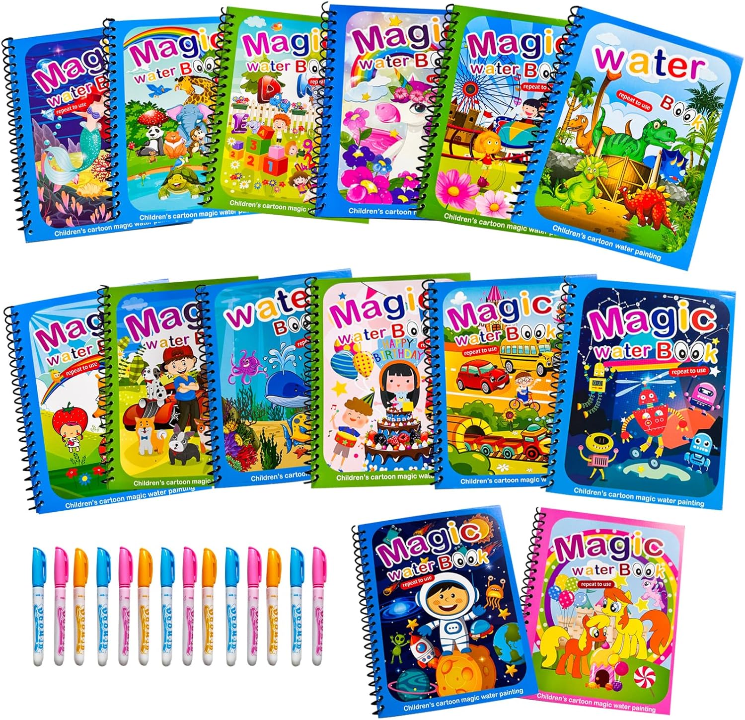 Reusable Water Coloring Books Set - Educational Toddler Kit