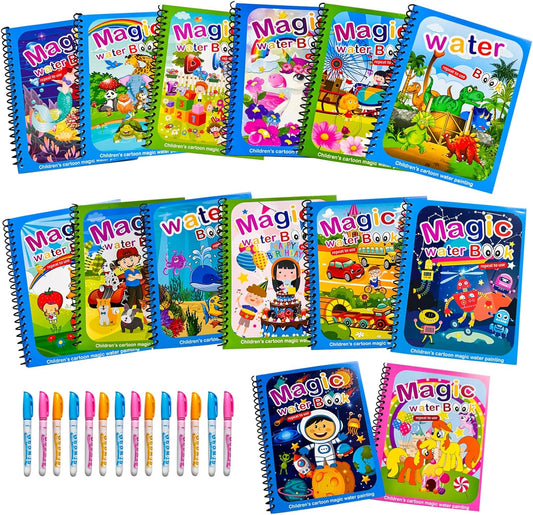 Reusable Water Coloring Books Set - Educational Toddler Kit