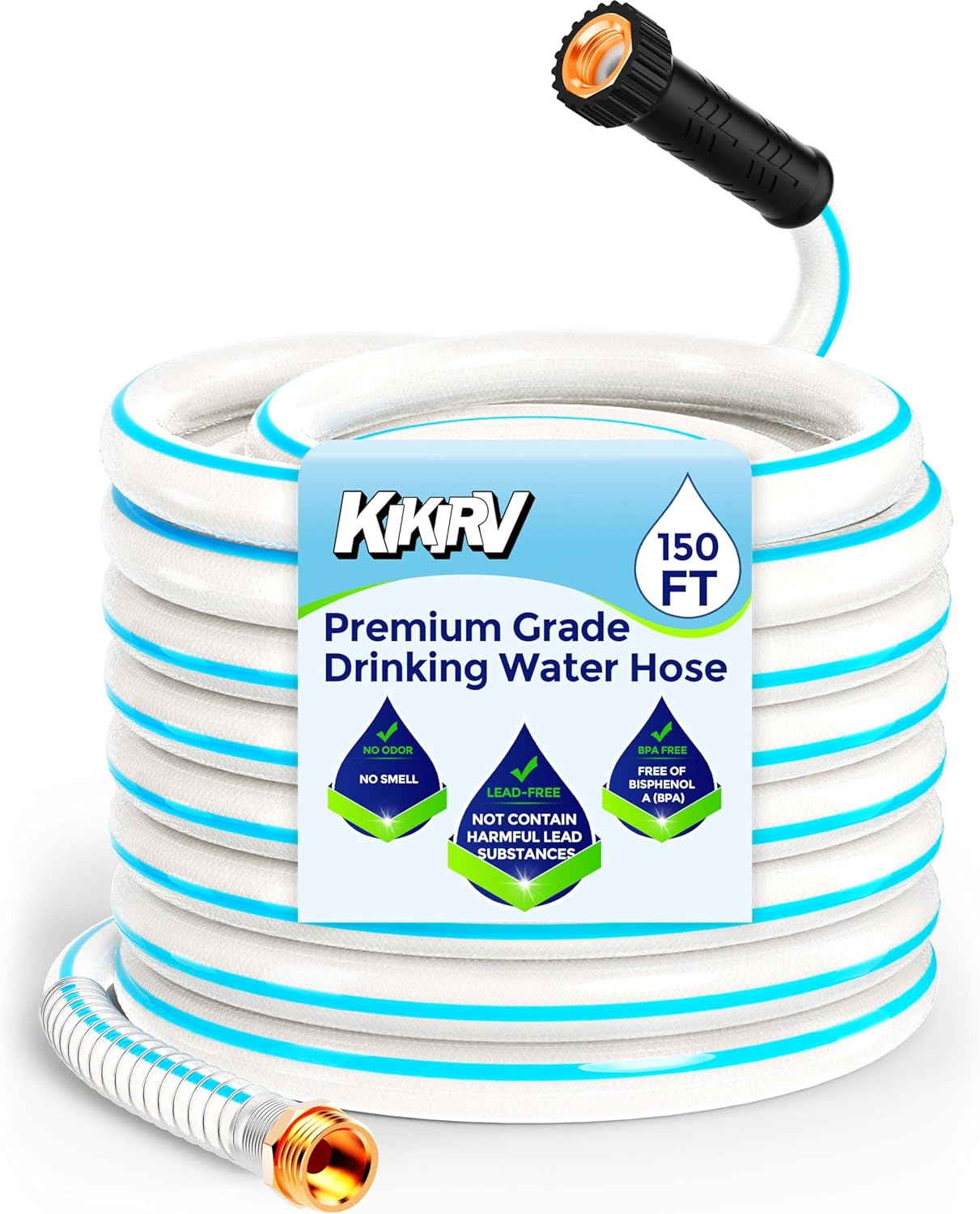 150ft RV Water Hose - Lead-Free, Flexible, Durable Design