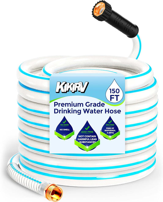 150ft RV Water Hose - Lead-Free, Flexible, Durable Design