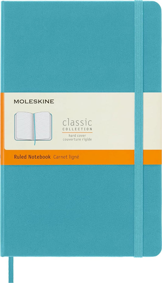 Moleskine Classic Large Notebook - Reef Blue, Ruled, 240 Pages
