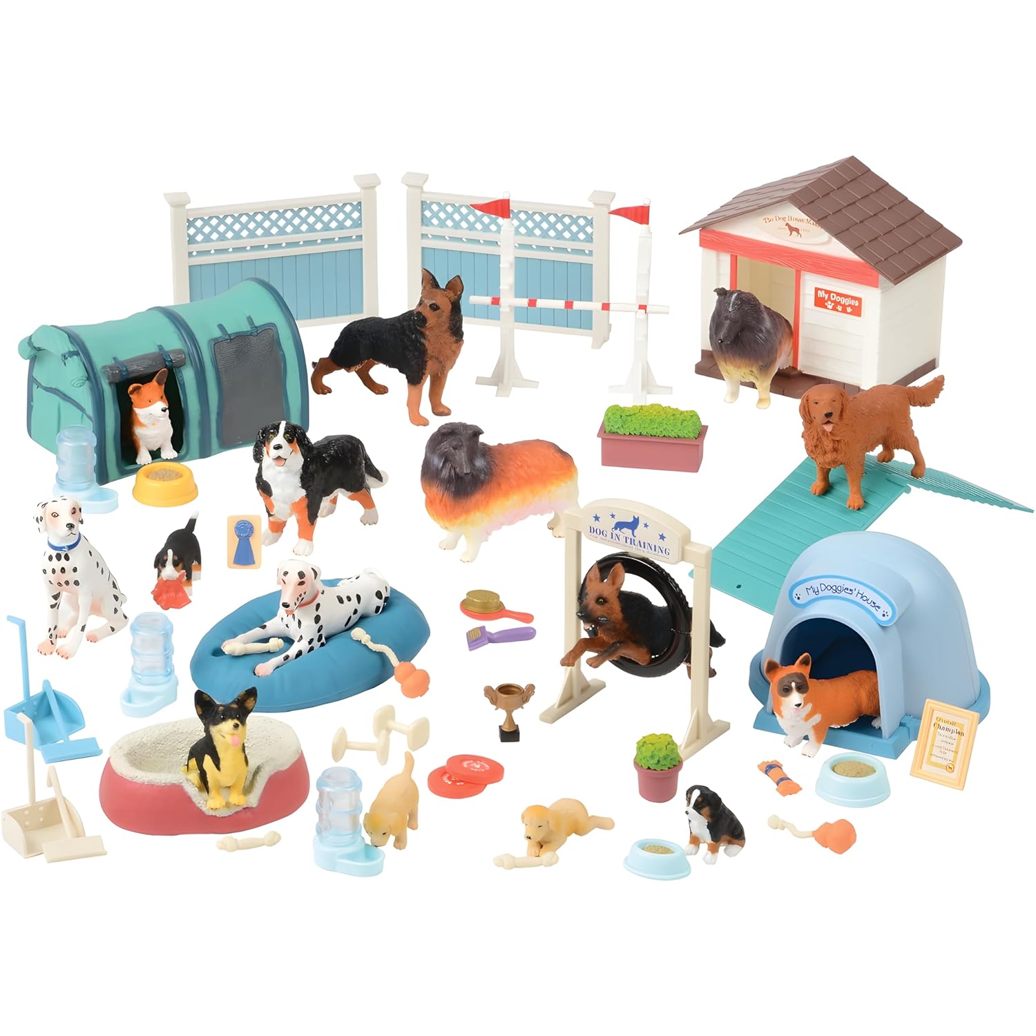 CP Toys Kids 51-Piece Dog Academy Playset for Creative Fun