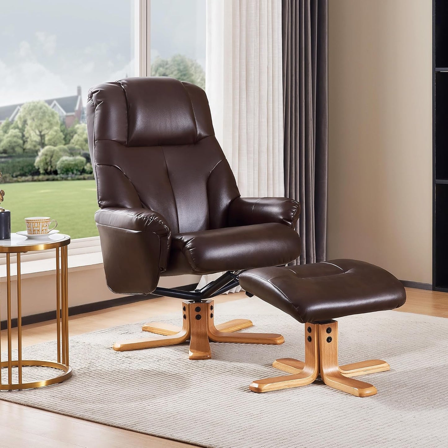360 Swivel Recliner Chair with Ottoman - Ideal for Small Spaces