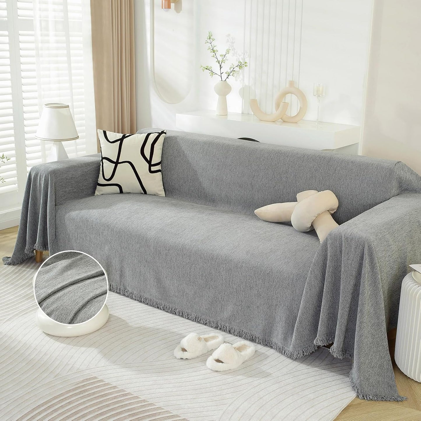 DREAMINGO Modern Minimalism Couch Cover for Pets Loveseat