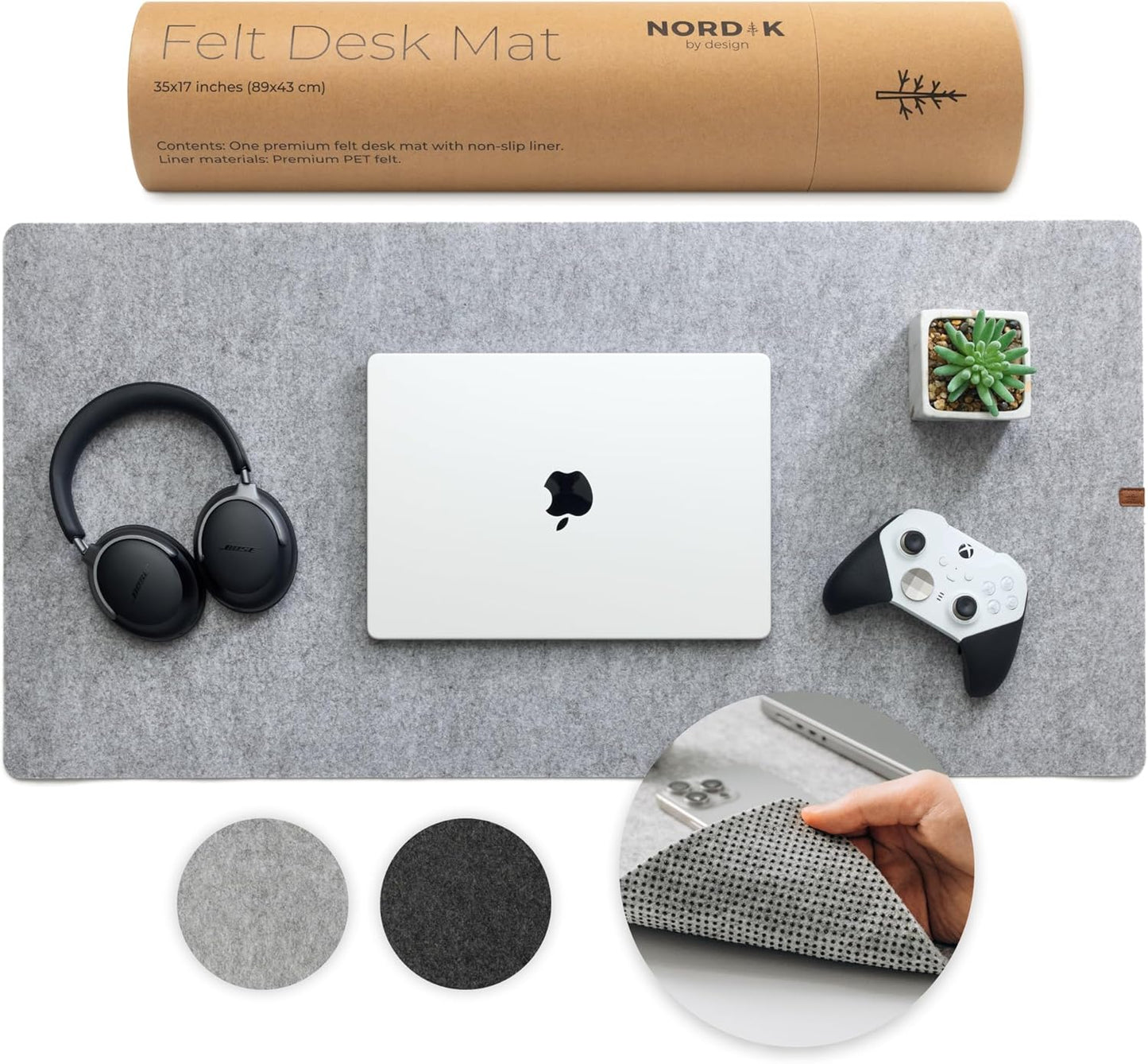 Nordik Large Felt Desk Mat - Full Keyboard Coverage - Nordik By Design