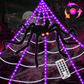 Upgrade 3 Colors Purple Orange Pink Spider Web Lights - Giant 16.4ft