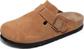 Clogs For Women Suede Mules With Arch Support and Buckle