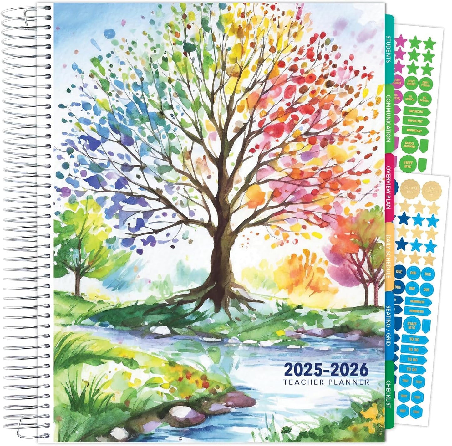 Deluxe Teacher Planner Notebook 8.5x11 for 2025-2026 School Year