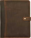 Leather Village Leather Portfolio Organizer - Classic Brown Padfolio